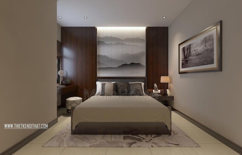 Tranh treo tường canvas làm cho không gian phòng ngủ thêm phần ấn tượng